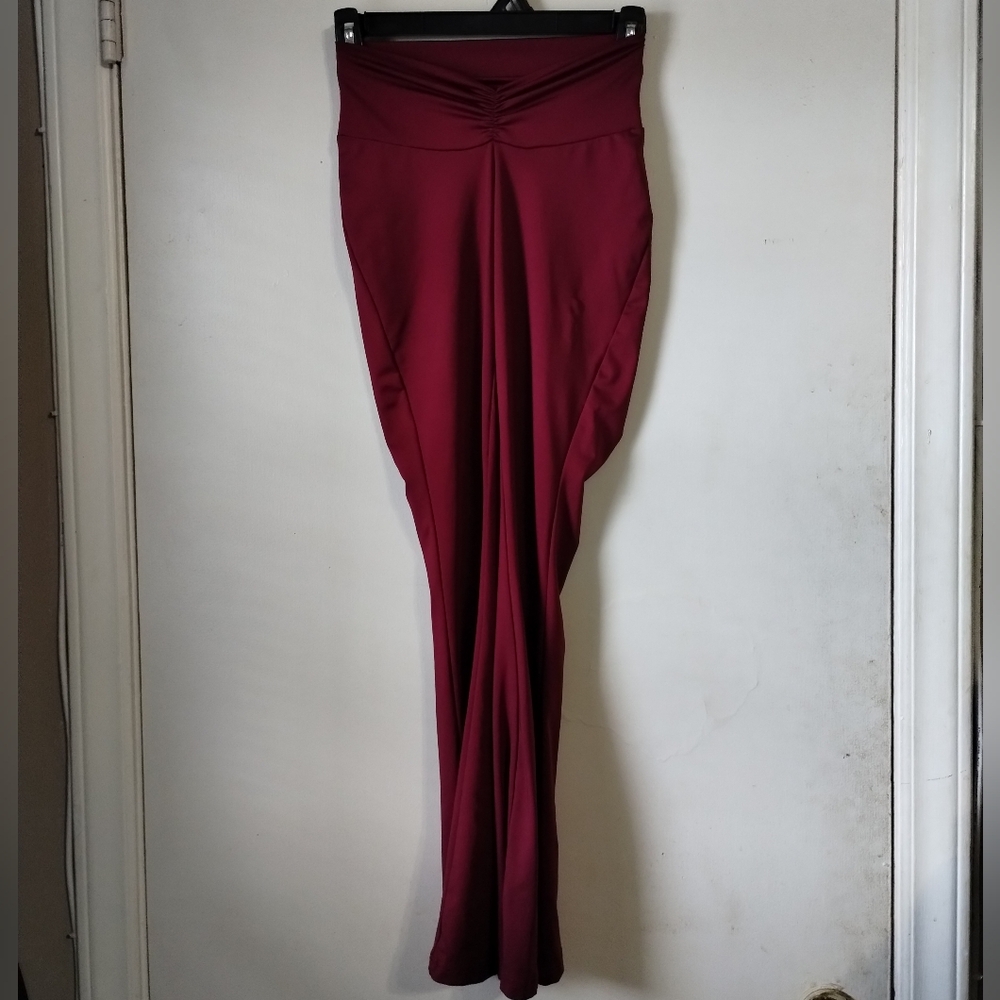 Elegant Burgundy High-Waisted Pants